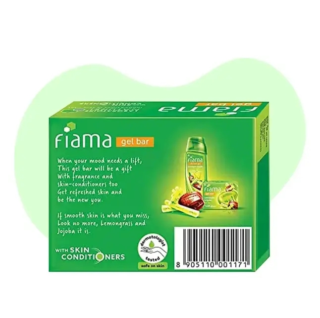 Picture of Fiama Gel Bar, Lemongrass and Jojoba for smooth skin, with skin conditioners, 125g