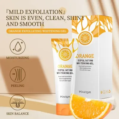 Picture of Orange Exfoliating Gel,Natural Orange Peeling Gel Face Scrub,Deep Cleansing Moisturizing Facial Exfoliator Face and Body Exfoliating Scrub Gel For All Skin Types