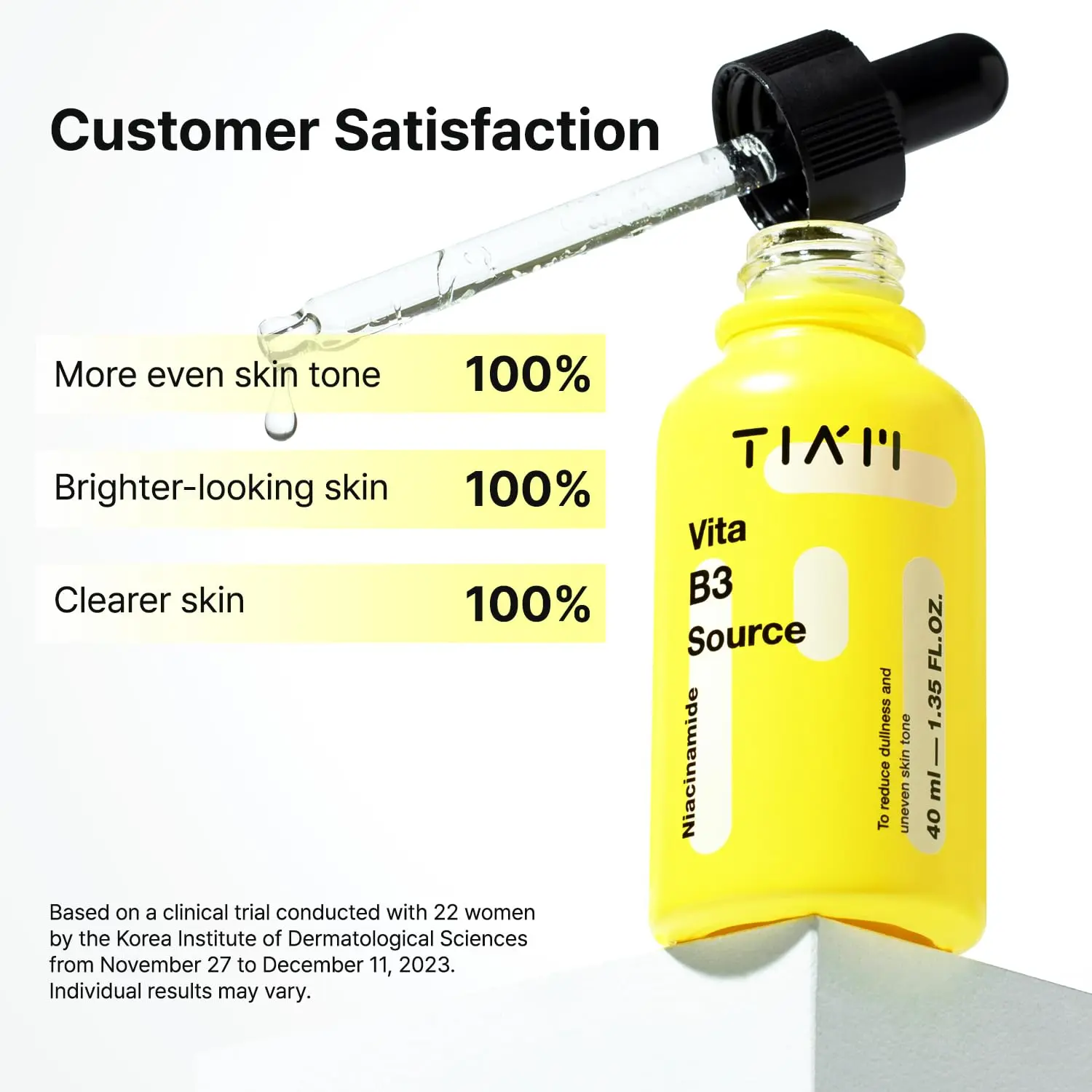 Picture of TIAM Vita B3 Source, 1.35 fl oz, 10% Niacinamide Glow Serum with 2% Arbutin for Even Skin Tone and Dark Spot Care, Vegan Korean Skin Care