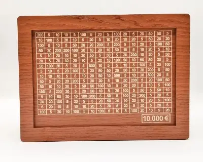 Picture of Wooden Money Box with Money Target and Numbers with Counter Crafts Portable Storage Case Money Saving Box for Adults Child