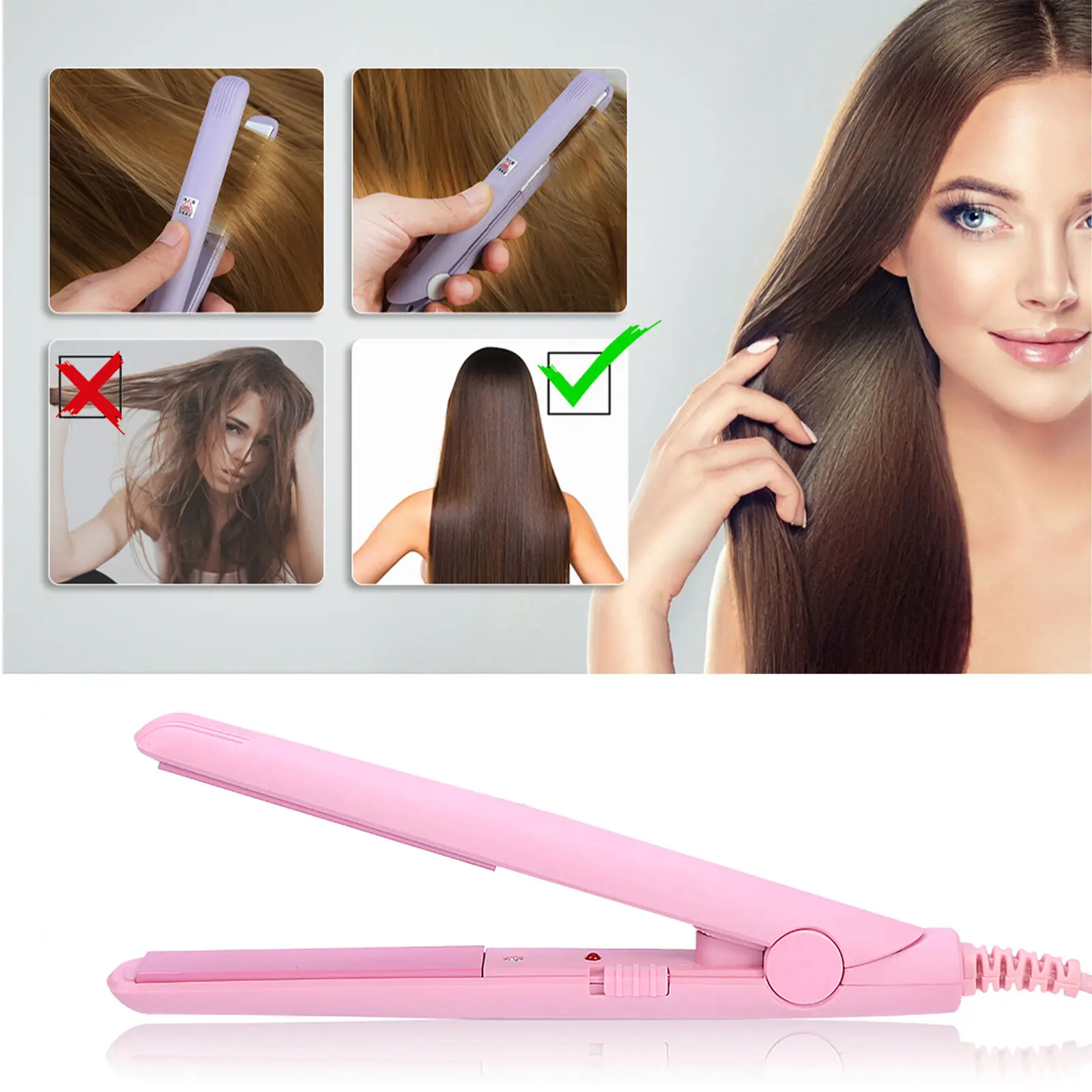 Picture of Portable Mini Hair Straightener for Women, Suitable for Women Short Hair and Beard (Multicolor)