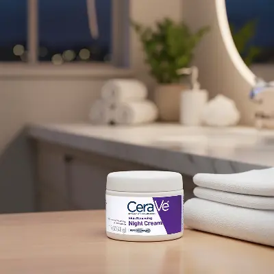 Picture of CeraVe Skin Renewing Night Cream, Niacinamide, Peptide Complex, and Hyaluronic Acid Moisturizer for Face