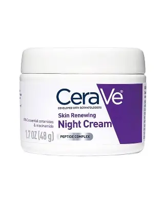 Picture of CeraVe Skin Renewing Night Cream, Niacinamide, Peptide Complex, and Hyaluronic Acid Moisturizer for Face