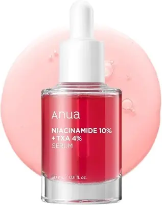 Picture of Anua 10% Niacinamide+ 4% Tranexamic Acid Serum, Ceramide, Hyaluronic Acid, Vitamin B12 natural color, for Sensitive skin, Korean Glass Skin, Fragrance-Free (30ml /1.01 fl.oz.)