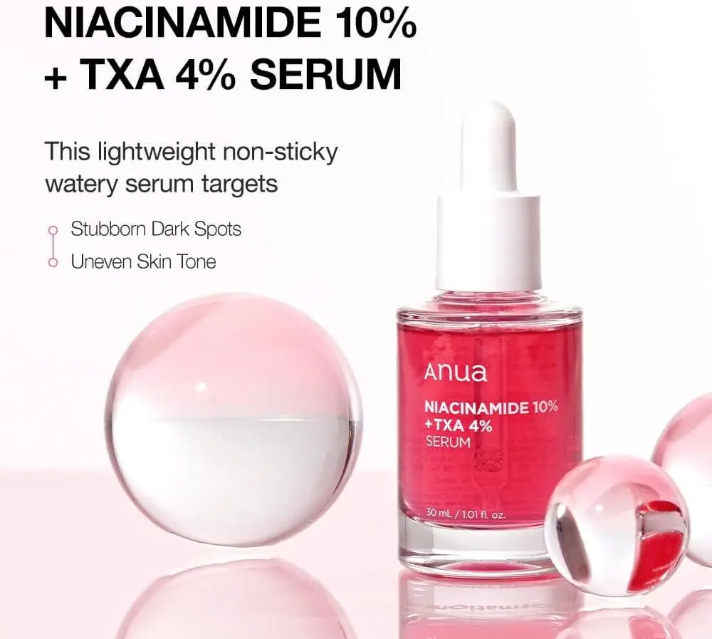 Picture of Anua 10% Niacinamide+ 4% Tranexamic Acid Serum, Ceramide, Hyaluronic Acid, Vitamin B12 natural color, for Sensitive skin, Korean Glass Skin, Fragrance-Free (30ml /1.01 fl.oz.)