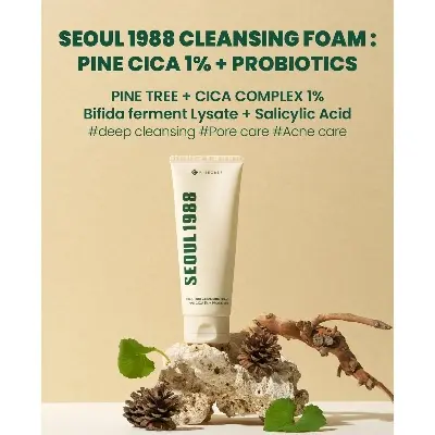 Picture of KSECRET SEOUL 1988 Cleansing Foam : Pine Cica 1% + Probiotics, 150ml/5.07fl.oz.
