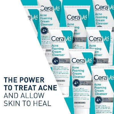 Picture of Cerave Acne Foaming Cream Cleanser with 4% Benzoyl Peroxide (150ml)