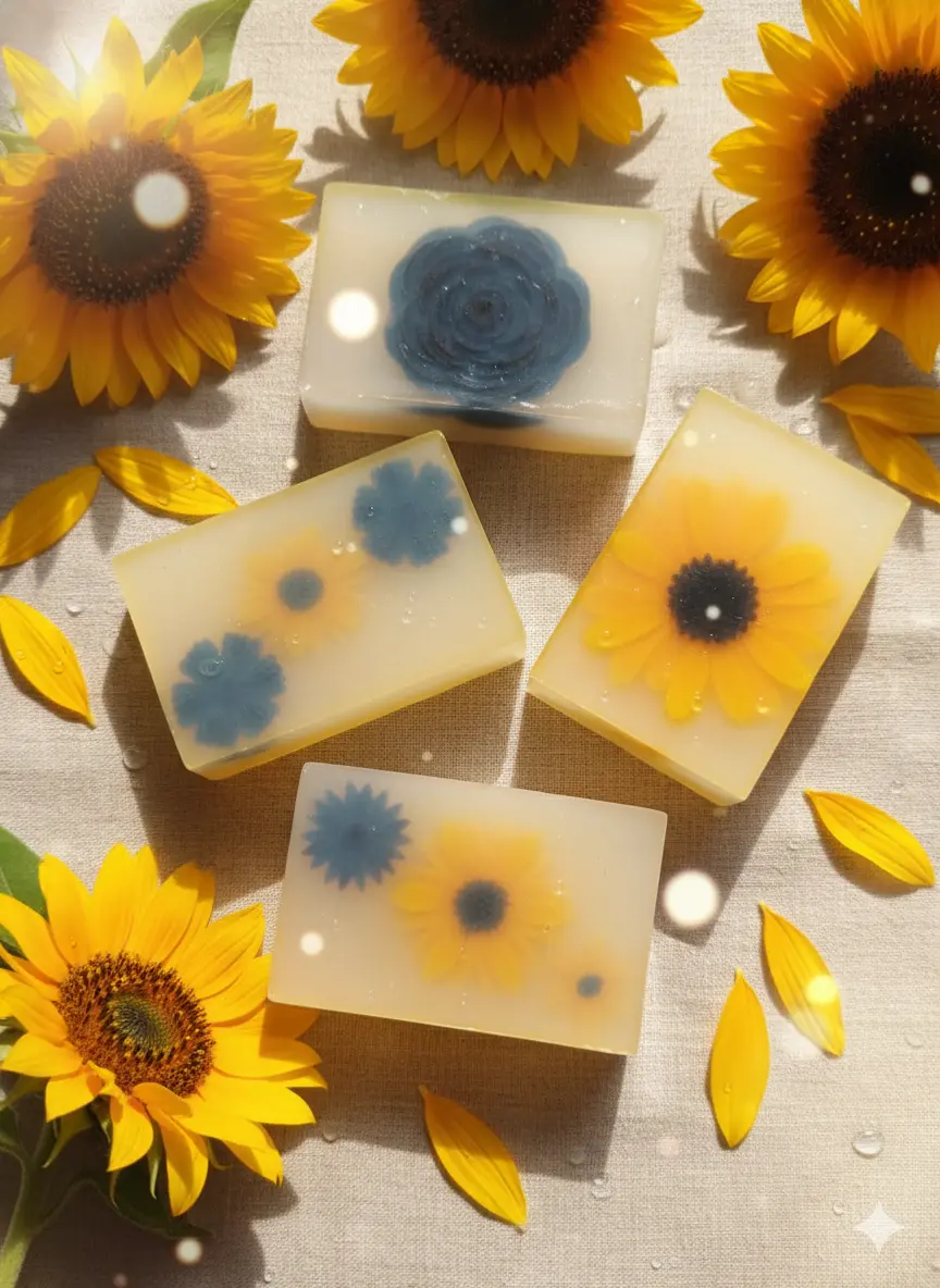 Picture of Handmade Sunflower Glycerine Soap – 100gm | Brightening and Moisture-Locking Formula