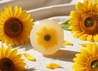 Picture of Handmade Sunflower Glycerine Soap – 60gm | Crafted with Natural Ingredients for a Gentle Glow