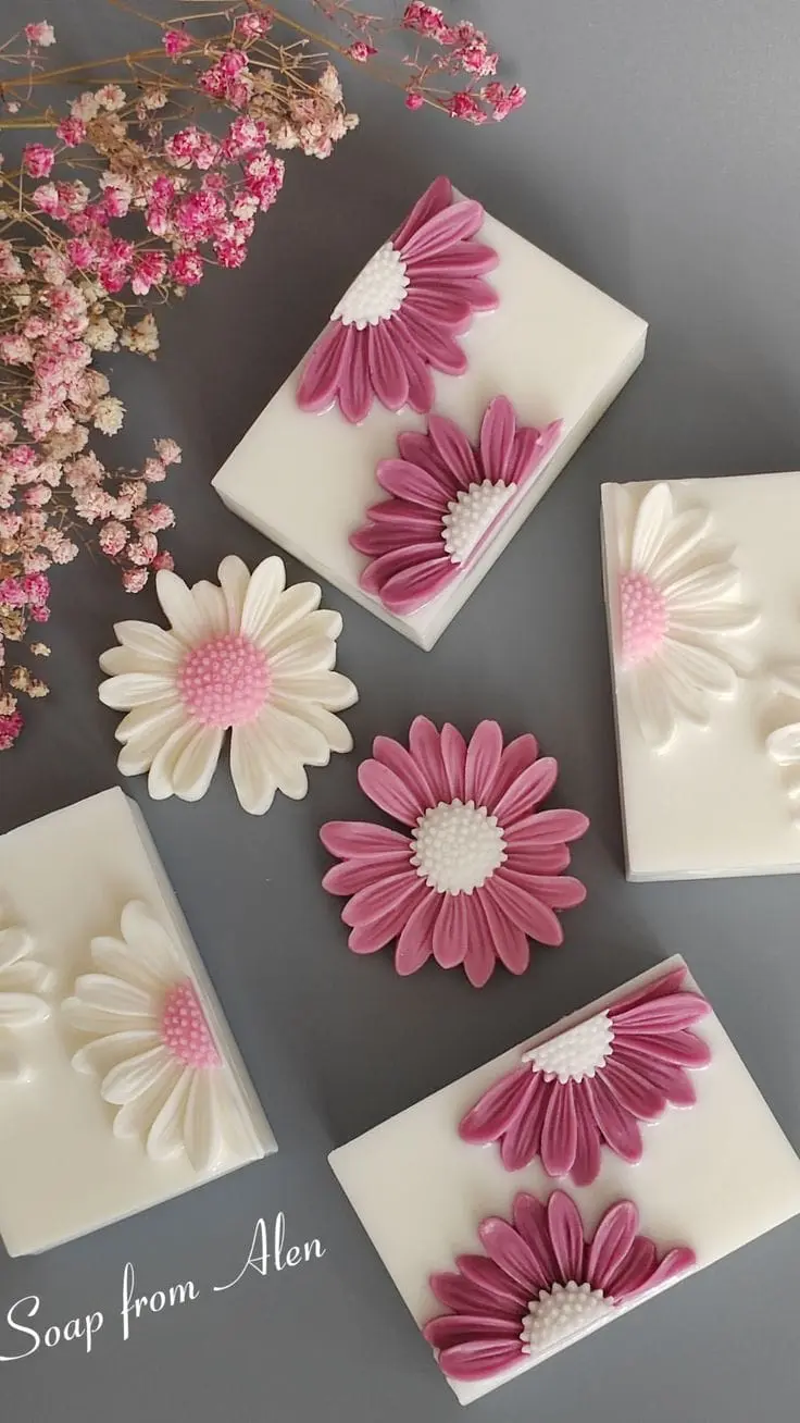 Picture of Handmade Glycerine Soap Bar – Handcrafted Floral Art Design, 120gm