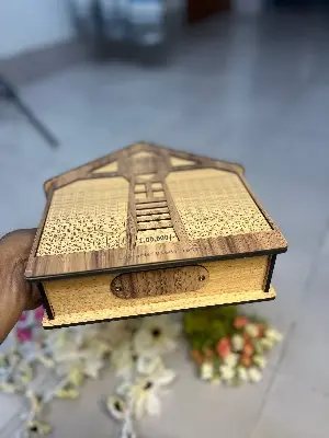 Picture of Wooden House Money Saving Bank – Perfect Gift for Smart Savings (1,00,000 Challenge)