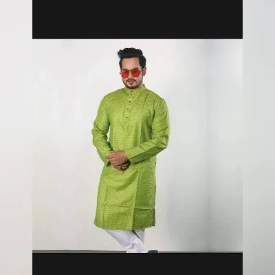 Picture of Fashionable Semilong Cotton Panjabi
