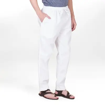 Picture of Fasionable white colour trawjer sada payjama