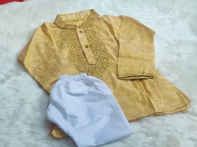 Picture of fasionable indian karchupi design boys panjabi