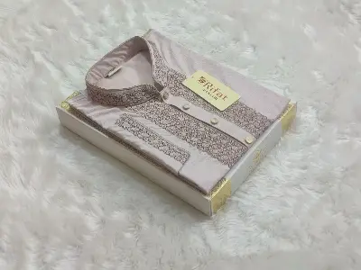 Picture of Exclusive brush cotton semilong panjabi