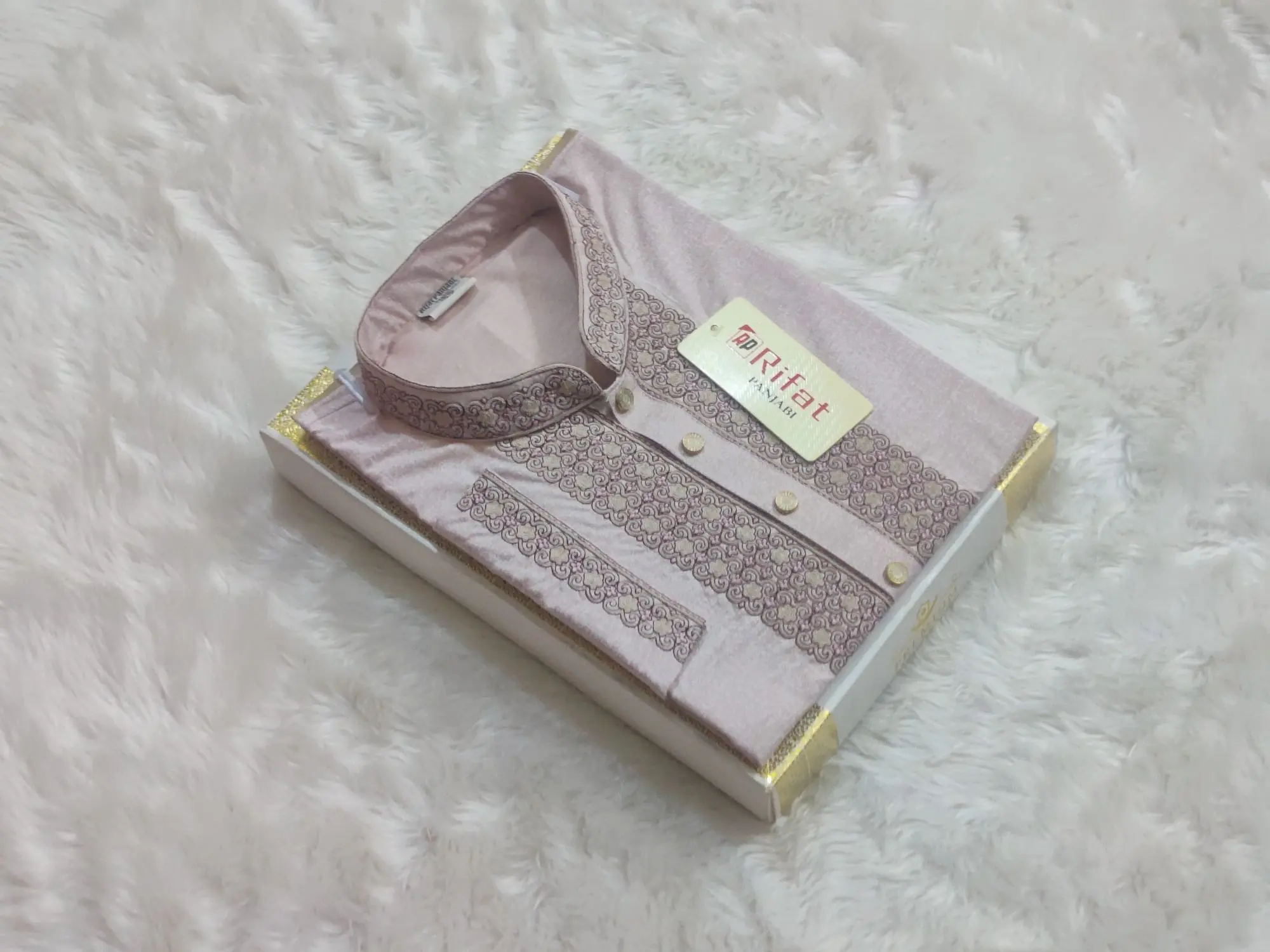 Picture of Exclusive brush cotton semilong panjabi