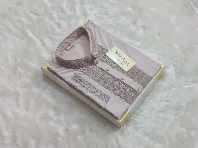 Picture of Exclusive brush cotton semilong panjabi