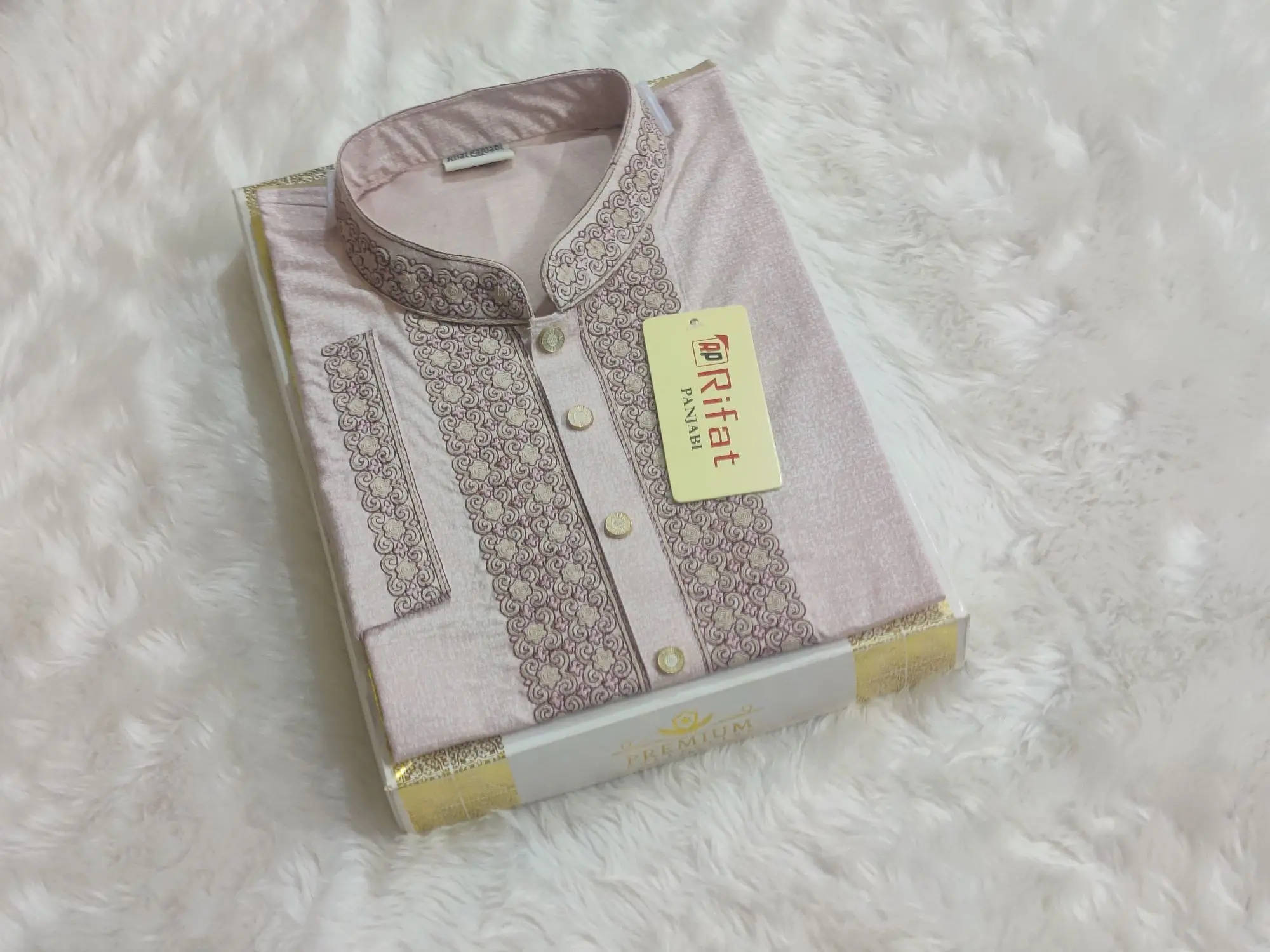 Picture of Exclusive brush cotton semilong panjabi