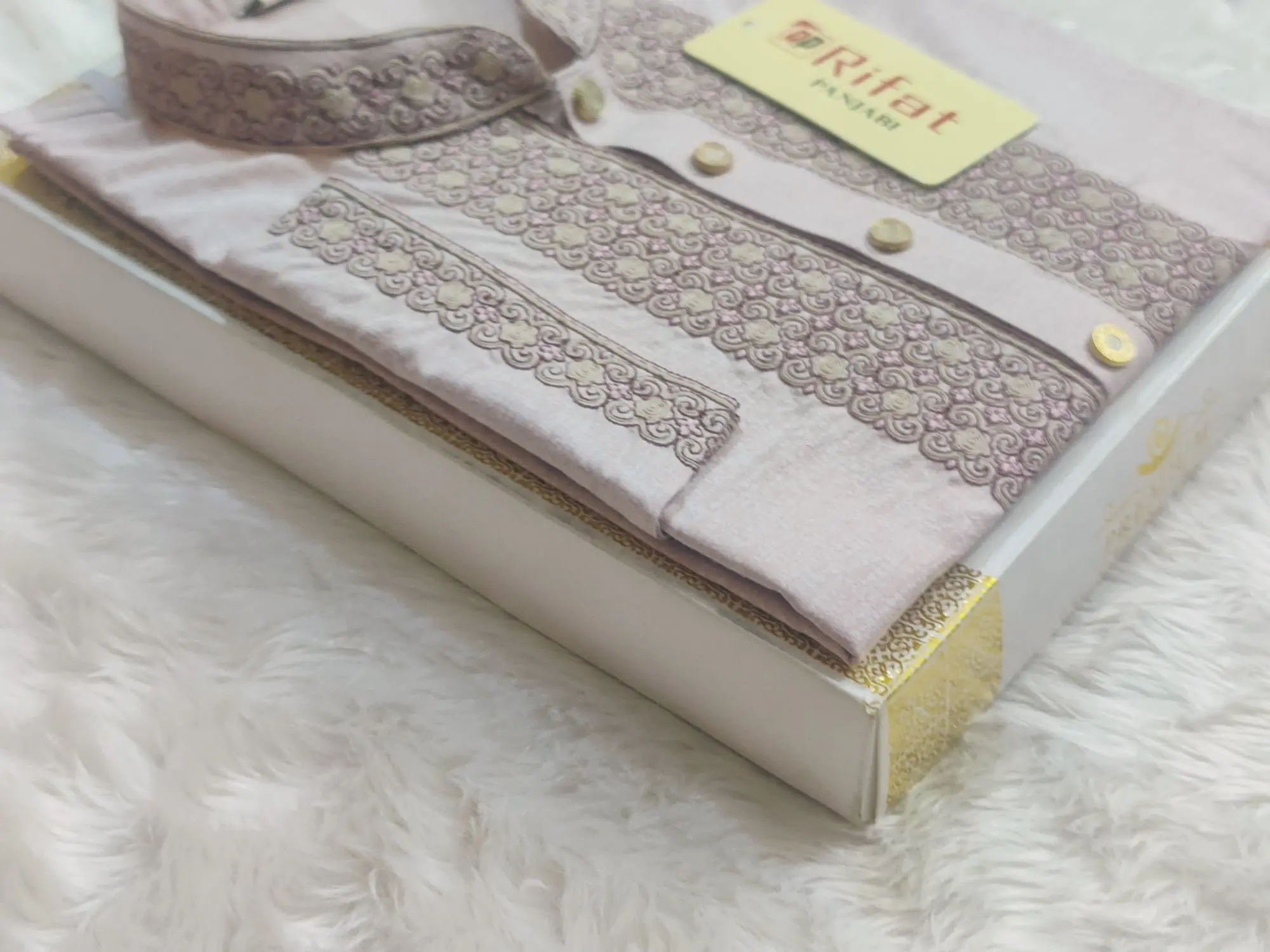 Picture of Exclusive brush cotton semilong panjabi