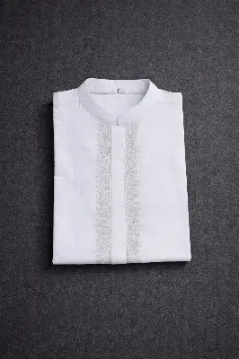 Picture of Suti White Colour Long Panjabi - Panjabi - কাপল ড্রেস শাড়ি - Panjabi