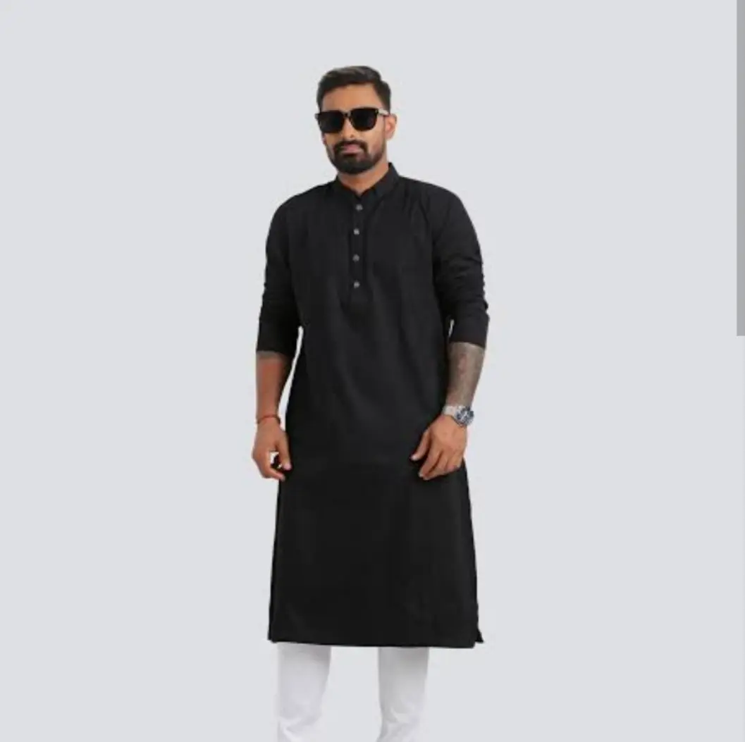 Picture of Mens premium whole black panjabi