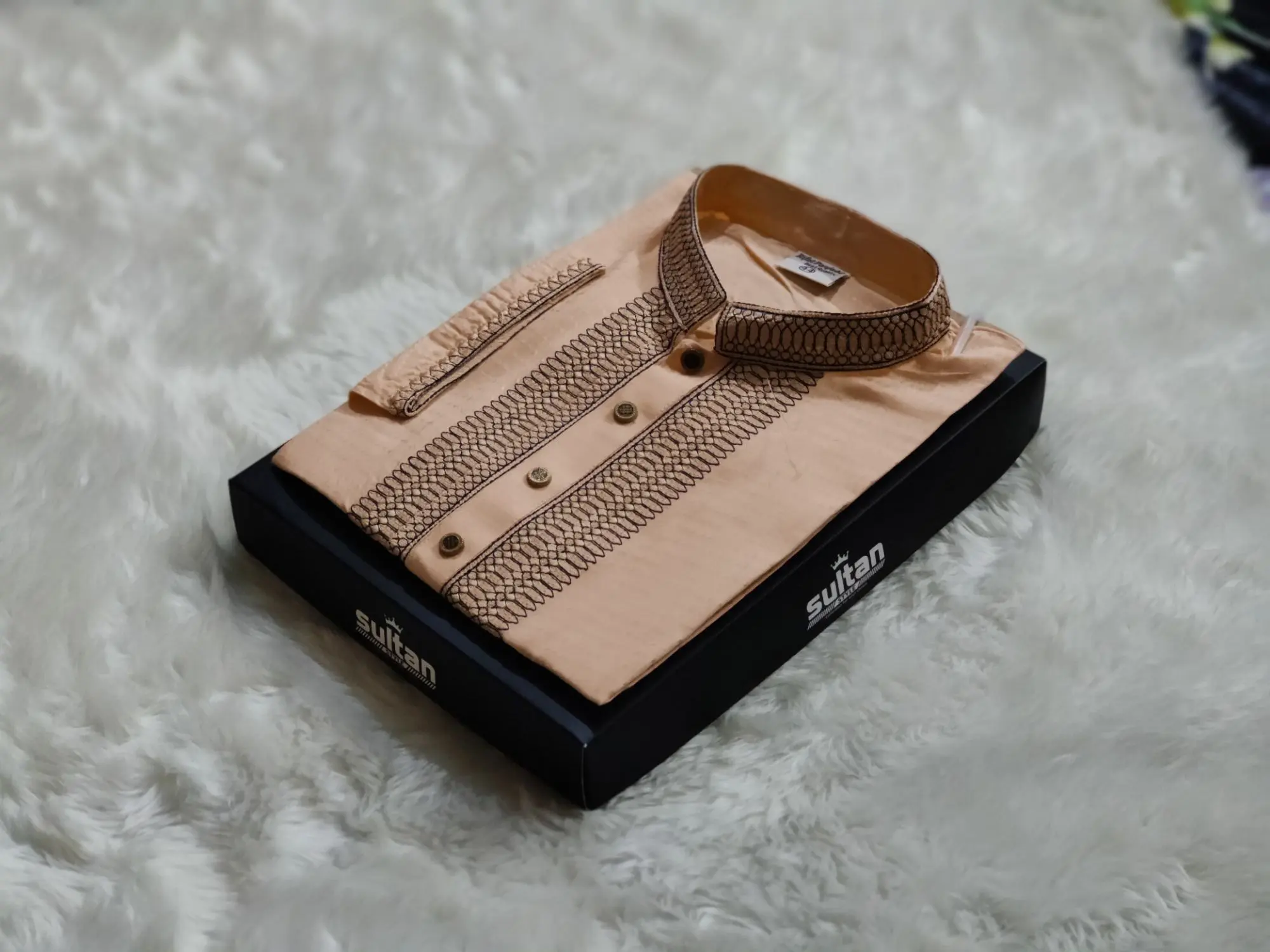 Picture of super febrick collar  desing semilong fasionable cotton panjabi