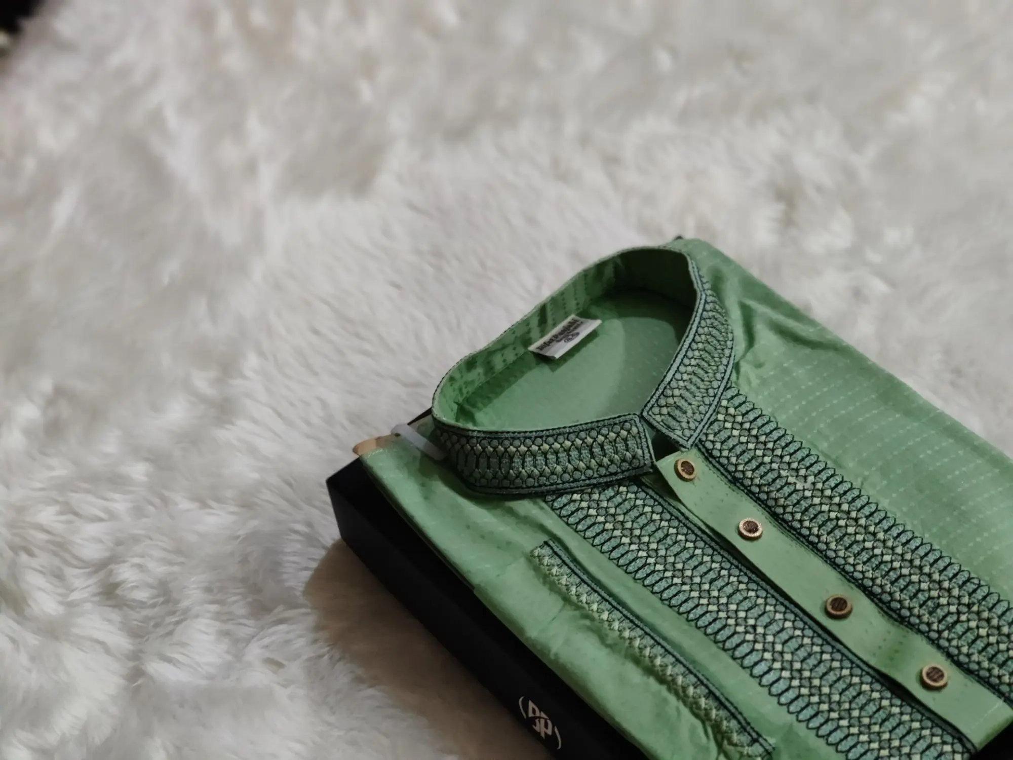 Picture of super febrick collar  desing semilong fasionable cotton panjabi