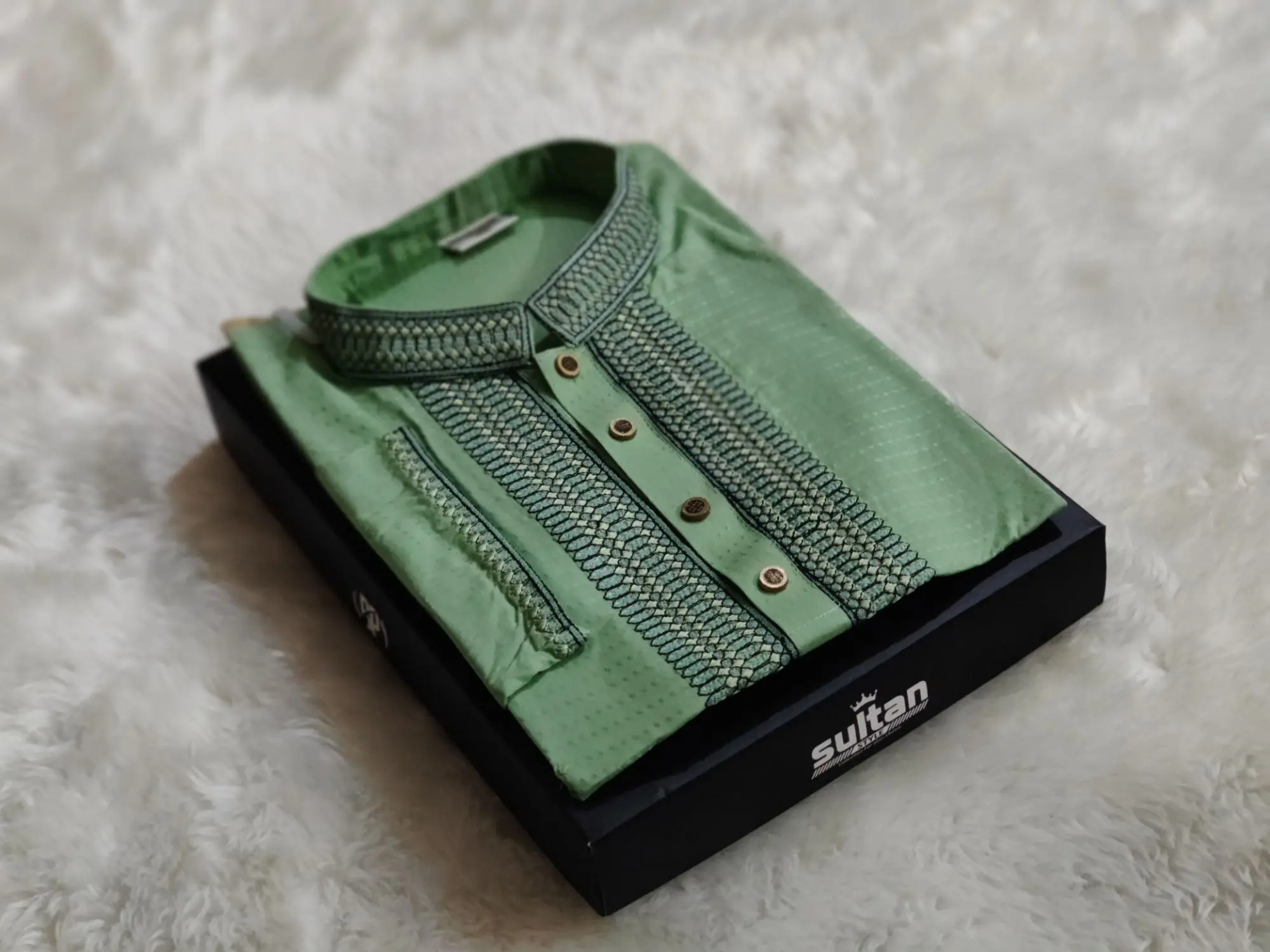 Picture of super febrick collar  desing semilong fasionable cotton panjabi