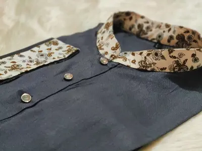 Picture of Eid special solid colour new desing semilong fasionable cotton panjabi