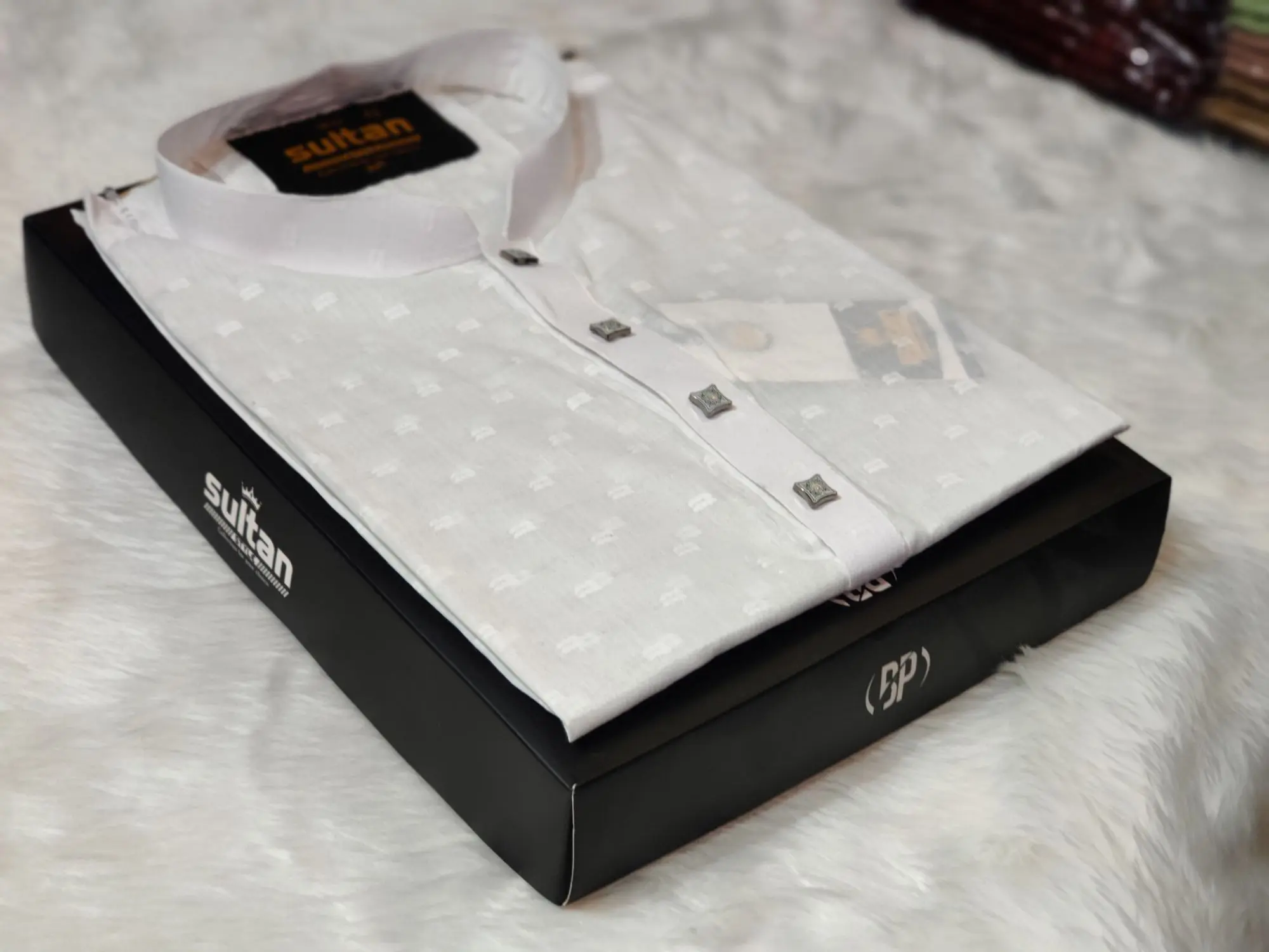 Picture of Eid special dhuti febrics white colour super cotton semilong  mens kurtas/ panjabi