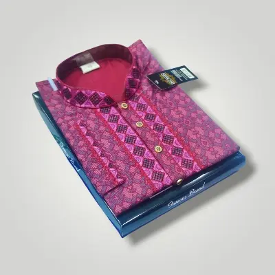 Picture of Semilong fasionable ambrodary work kurtas fon Men