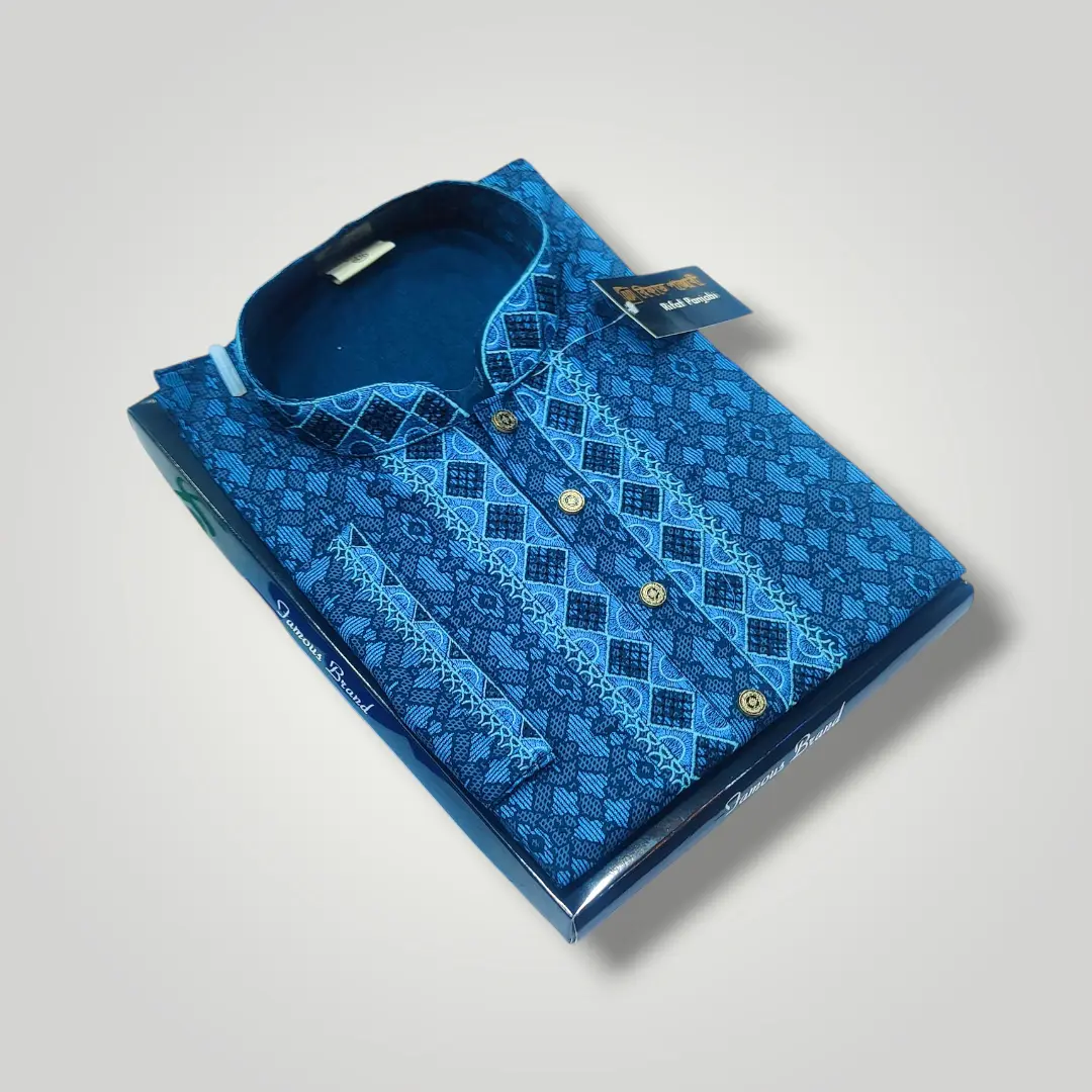 Picture of Semilong fasionable ambrodary work kurtas fon Men