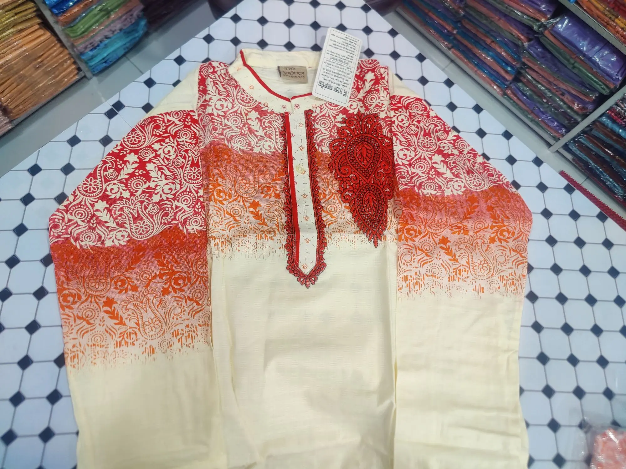 Picture of Premium mens solid colour gorgeous design indian soft cotton পাঞ্জাবি for boisakh SPECIAL