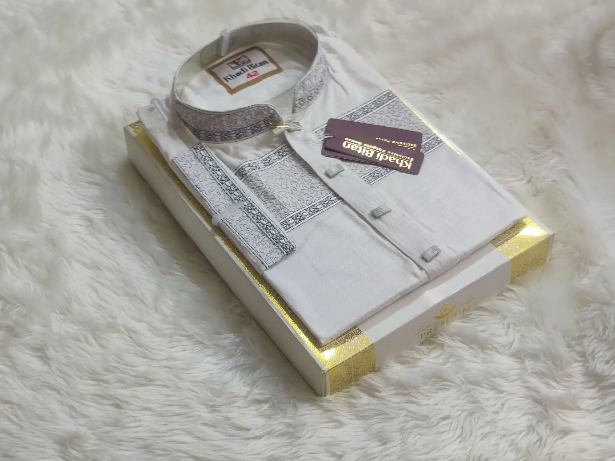 Picture of New  semilong designs super cotton fabric Panjabi