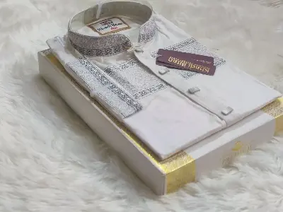 Picture of New  semilong designs super cotton fabric Panjabi