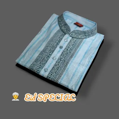 Picture of Mens New Premium Design Cashmere Cotton Semilong Fashionable Eid Special Panjabi By Oxxo - Panjabi