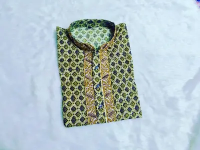 Picture of Pakiza print eid special cotton febric semilong panjabi