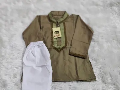 Picture of Eid special new bron baby panjabi set White colour baby panjabi