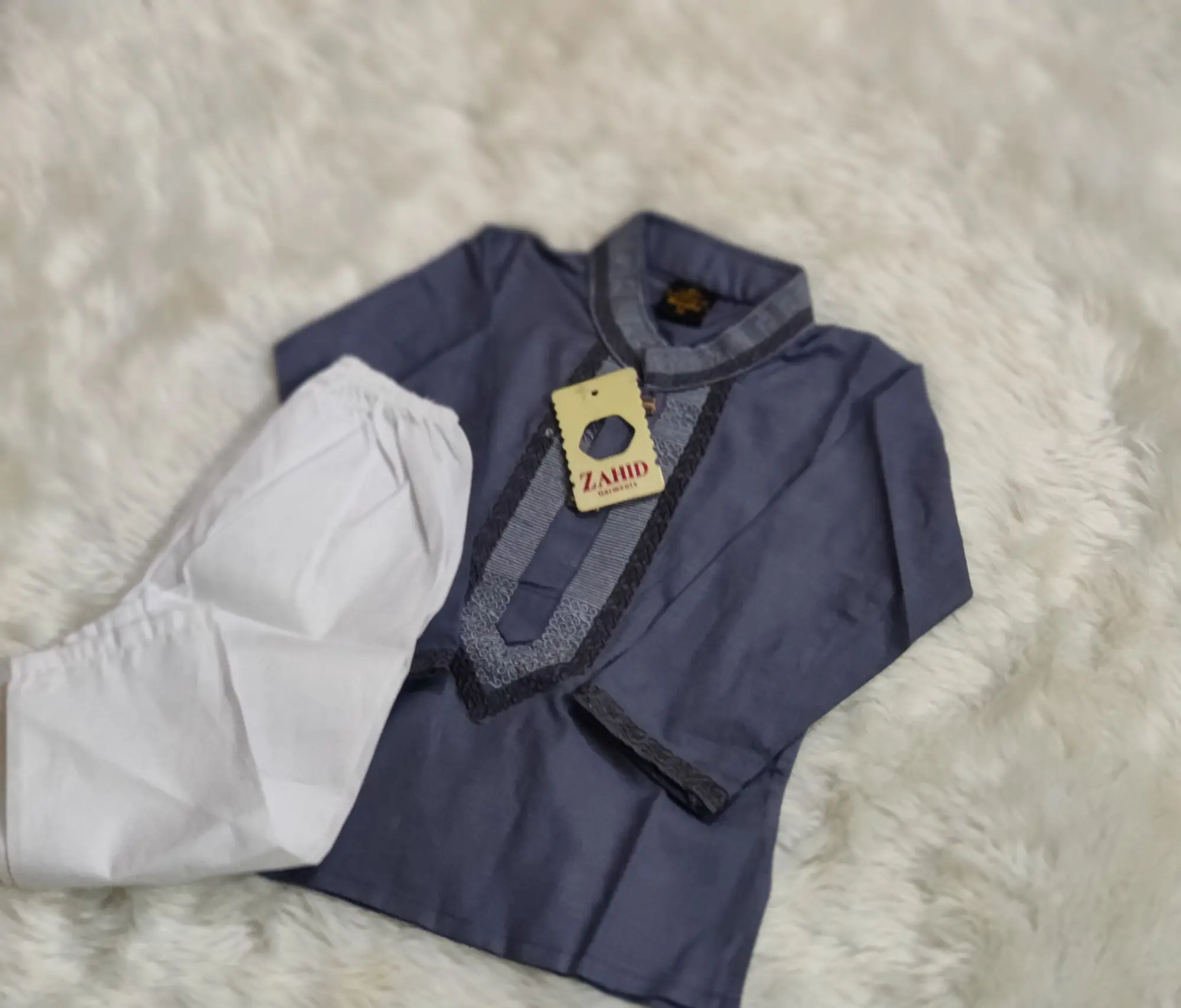 Picture of Eid special new bron baby panjabi set White colour baby panjabi