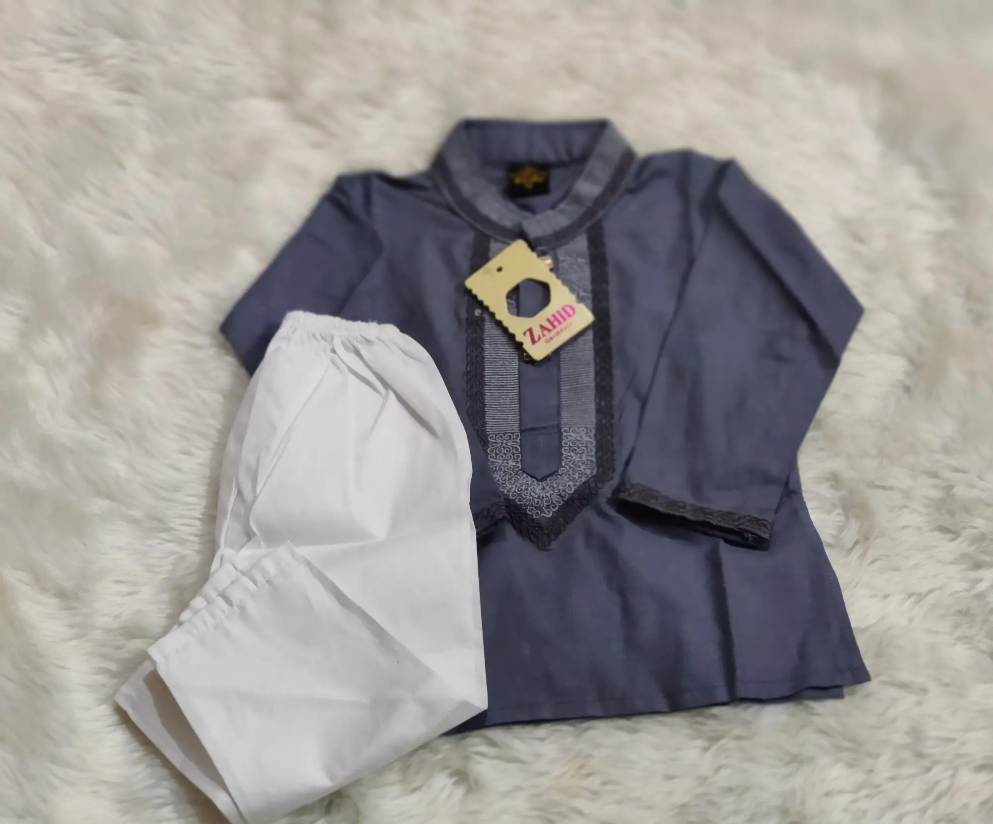 Picture of Eid special new bron baby panjabi set White colour baby panjabi