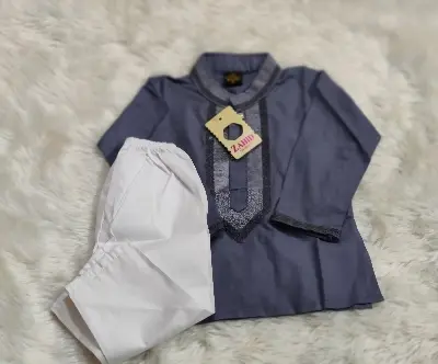 Picture of Eid special new bron baby panjabi set White colour baby panjabi