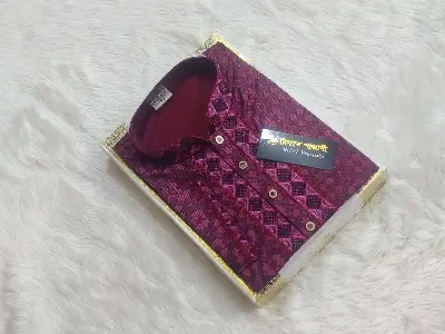 Picture of High Quality Printed Eid Special  Panjabi For Mens 2026 - কাপল ড্রেস শাড়ি