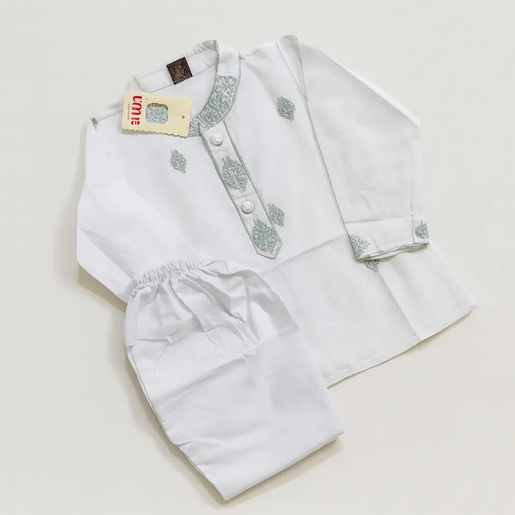 Picture of Trendsetter -Kids panjabi set/baby fasionable panjabi set, soft cotton white colour baby panjabi/eid ul ajha special panjabi- Inventive Choice