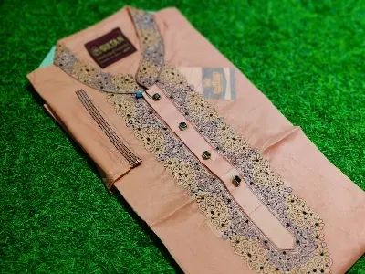 Picture of Super duper middle age long panjabi for men amarodary work panjabi for 2024