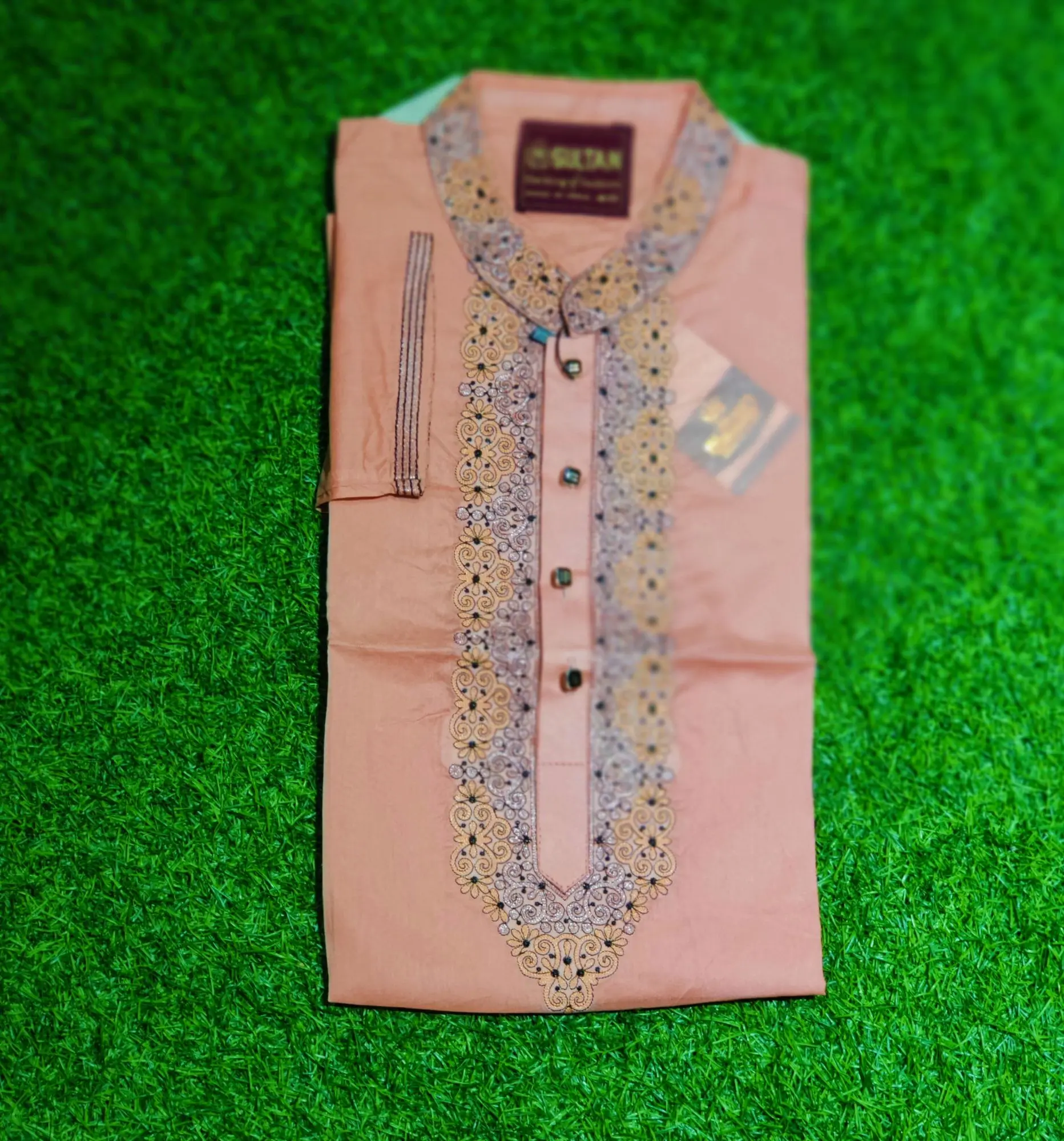 Picture of Super duper middle age long panjabi for men amarodary work panjabi for 2024