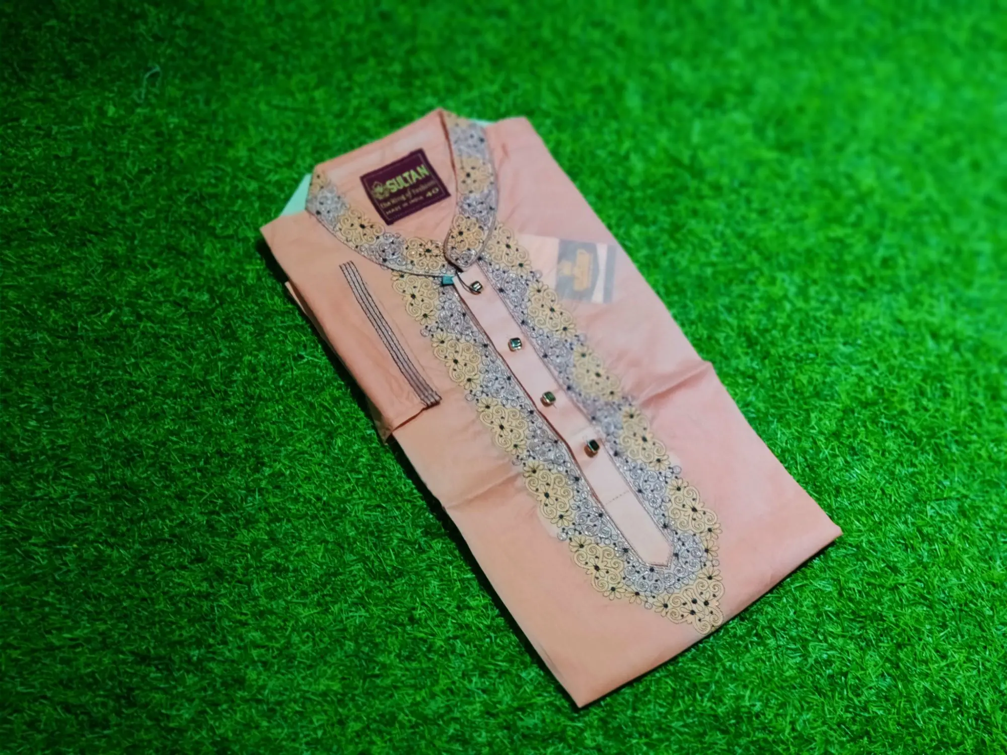 Picture of Super duper middle age long panjabi for men amarodary work panjabi for 2024