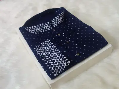 Picture of Glassy sunshine chinese printed high quality febric semi long fashionable semilong panjabi