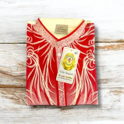 Picture of Understated -Craftsmanship and Trendy -Mens new Boisakh  special Digital print semilong mens for panjabi 2025- Progressively Better