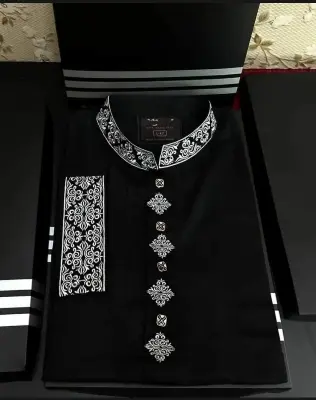 Picture of Mens new arrival premium panjabi cotton semilong fashionable solid colour high quality panjabi 2023