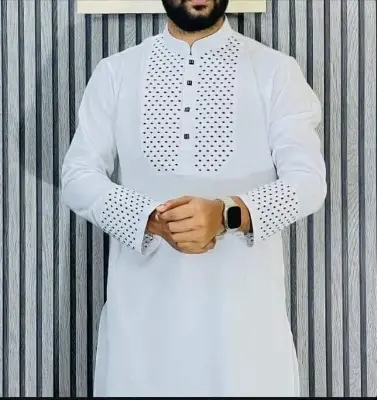 Picture of Super duper viral semilong eid spcial solid colour mens premium panjabi (stich febric)